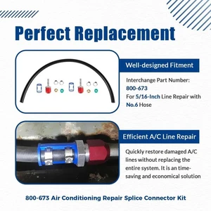 800-673 A/C Line Splice Kit for 5/16" Line to Hose Repair,With No.6 Hose 24-inch - Picture 1 of 8