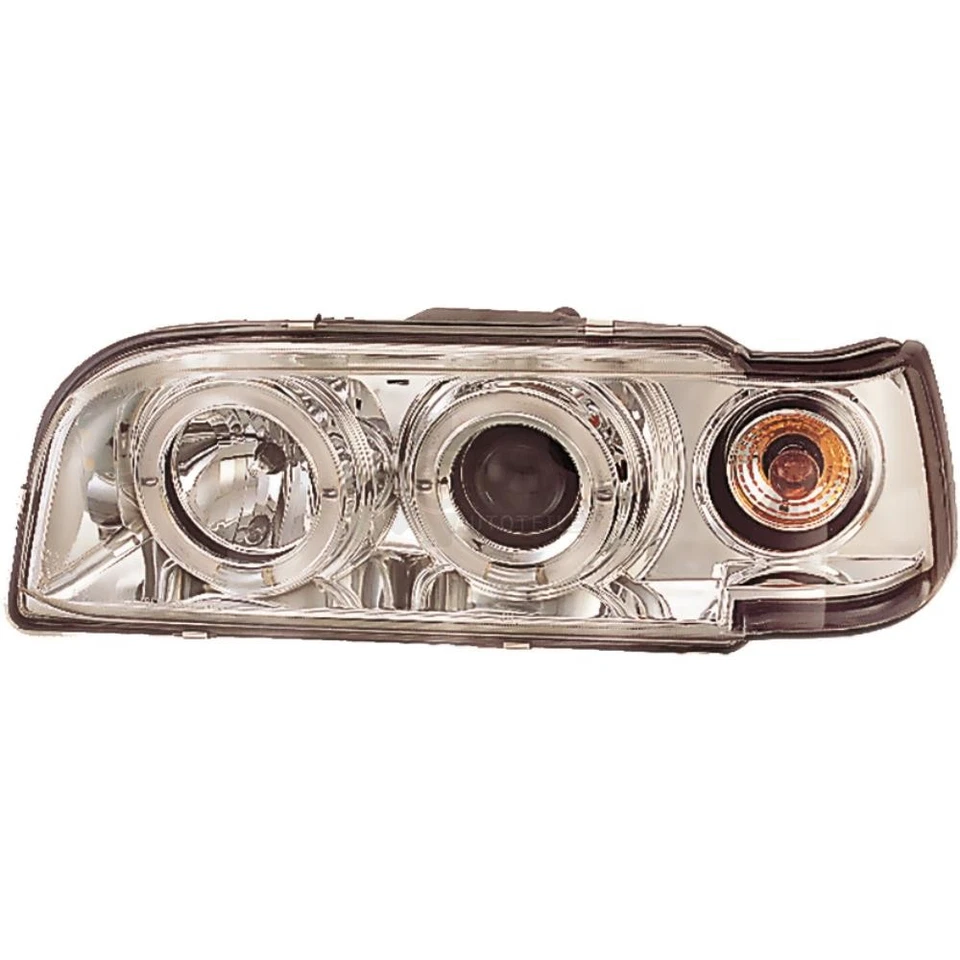 Juego de Faros para Volvo 850 Año Fab. 91-96 Vidrio/Cromo Ojos de Ángel H1+H1 - Imagen 1 de 1