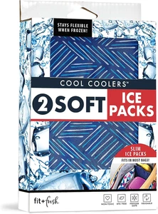 Cool Coolers by 2 Pack Soft Ice, Flexible Stretch Nylon Reusable Ice Packs for - Picture 1 of 12