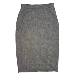Banana Republic Donna 2 Grigio Classico Gonna a Matita Carriera Ufficio Accento Cerniera - Foto 1 di 7