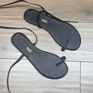 Tkees Leah schwarze Leder Sandalen Riemchenschuhe, Damengröße 9 EU 40 - Bild 1 von 4