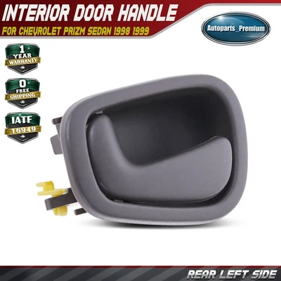 Manija de puerta interior de plástico marrón lado izquierdo trasero para Chevrolet Prizm 1998 1999 Foto 1 de 4
