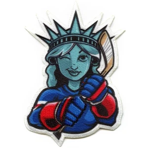New York Lady Liberty FotoPatch Maskottchen Hockey Parodie Stickerei Bügelbild - Bild 1 von 2