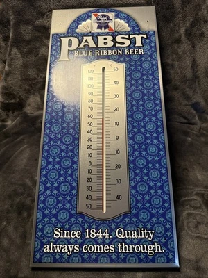 PBR PABST BLUE RIBBON BEER THERMOMETER WORKS METAL 21x9 - Image 1 of 2
