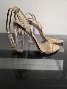 Windsor Smith Womens Gabriel Silver Clear PVC High Heel Strappy Sandals Size AU8 - Picture 1 of 5