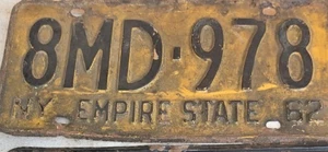VINTAGE NEW YORK EMPIRE STATE 1962 LICENSE PLATE 8MD-978 - Picture 1 of 1