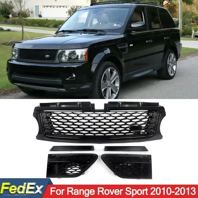 Gloss Black Front Grille Air Side Vents For Land Rover Range Rover Sport 2010-13 - Imagem 1 de 4