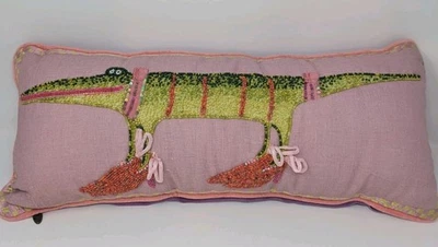 Almohada lumbar de cocodrilo Mackenzie Childs Gloria nueva con etiquetas Foto 1 de 4