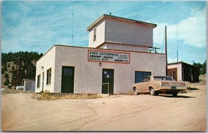 c1960s BOULDER, Montana Postcard FREE ENTERPRISE HEALTH MINE Uranium / Clinic - Picture 1 of 2