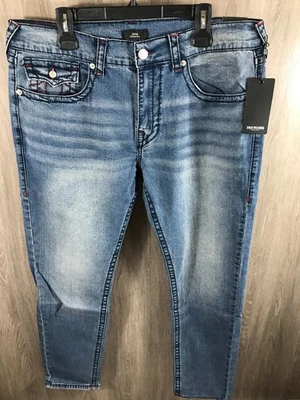 Pantalones de mezclilla True Religion Gono para hombre talla 38 otoño claro grande T solapa bolsillo pierna ajustada Foto 1 de 4