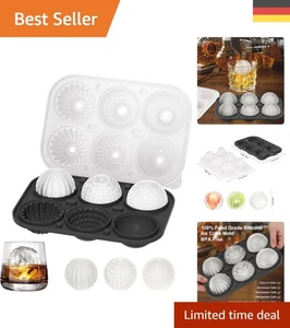 Priksia Silikon Eiswürfelform 6er Set, BPA-frei, 5 cm für Cocktails und Whisky - Bild 1 von 10
