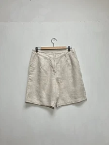 Women’s Aspiga Linen Shorts Size Medium Beige Natural 100% Linen High Rise - Picture 1 of 10
