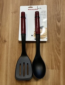 KitchenAid Borgoña Ranurado Giratorio / Cuchara Basting Juego de Herramientas de 2 Piezas - Imagen 1 de 10
