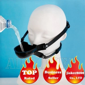 Oral Enemy Flüssigkeit Mund offen Knebel Geschirr Kopf Sklaverei Toilette Stecker Humor Masker - Bild 1 von 10