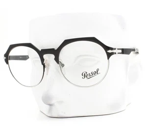 Persol Brille PO2488V 1118 Brille Brushed Nero Schwarz auf Silber 51mm ohne Etui - Bild 1 von 9