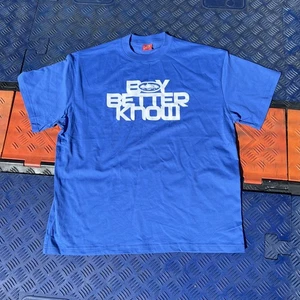 T-shirt Corteiz Boy Better Know BBK blu grande fumo esclusiva nuova taglia L large - Foto 1 di 4