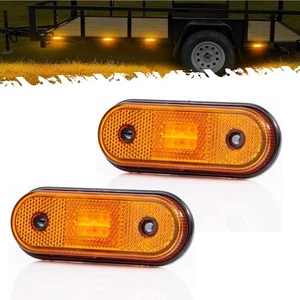 2X LED Begrenzungsleuchte orange 12V 24V Umrissleuchte Positionsleuchte PKW LKW - Bild 1 von 13