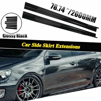 78.7" Gloss Black Side Skirts Extension Rocker Panel Lip For Dodge Grand Caravan - Изображение 1 из 4