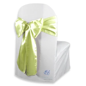 10 Stck. Satin Stuhlhusse Schleife Schärpe 108"x8" - gelb - Hochzeit Party Bankett tk - Bild 1 von 5