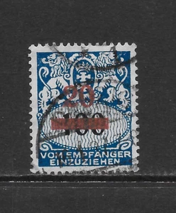 DANZIG SCOTT J42 USED VF - 1932 20pf on 100pf BLUE & BLACK POSTAGE DUE ISSUE - Picture 1 of 2
