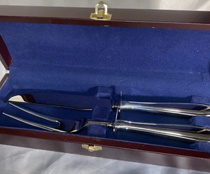 Hampton SIlversmiths 18/10 Stainless Korea Serving Fork And Knife Set Case - 12" - Picture 1 of 12