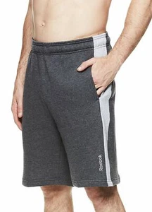 Reebok Men's Charcoal Heather Gray Grey Slim Gym Lifestyle Performance Shorts - Picture 1 of 4