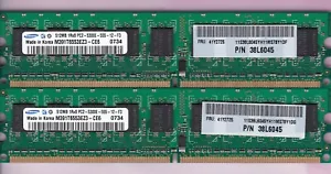 1GB 2x512MB SAMSUNG PC2-5300E DDR2-667 ECC M391T6553EZ3-CE6 IBM 38L6045 41Y2725 - Picture 1 of 2