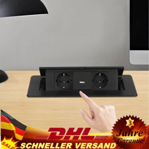 Versenkbare Steckdosenleiste,Einbausteckdose mit USB+Typ-C Pop Up Tischsteckdose - Bild 1 von 16