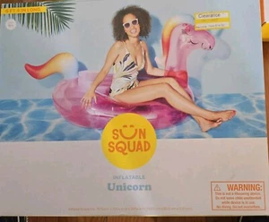 Flotador inflable de unicornio de lujo Sun Squad 6 pies 4 pulgadas de largo - Imagen 1 de 1