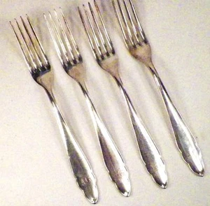 4 Silverplate Dinner Forks Fork Bruckmann & Sohne 90 Monogram A G #BMN14 Vintage - Picture 1 of 6