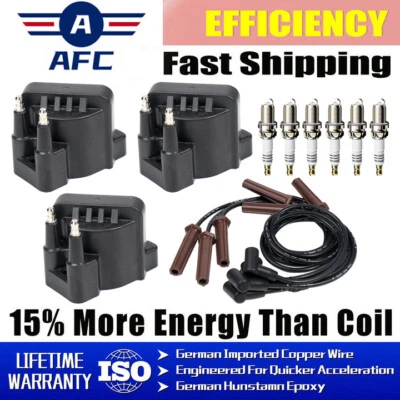 3xDR39 Ignition Coil+Wires +Iridium Spark Plug For 96-08 Buick Lucerne 3.8L OEM - Image 1 of 4