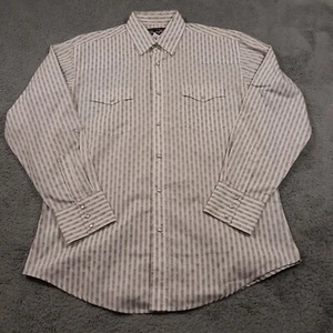 Camisa Western Wrangler Abotonada Para Hombres Talla L Vaquero Perla Broches de presión Blanca - Imagen 1 de 8