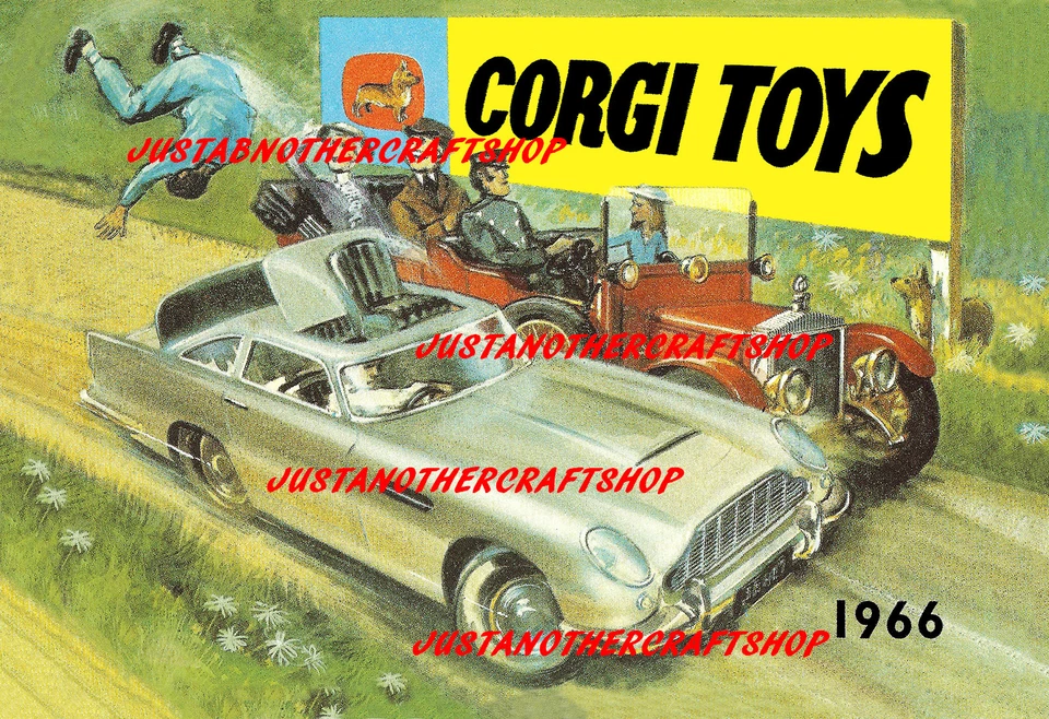 Corgi Giocattoli James Bond Aston Martin 1966 Poster Annuncio Opuscolo Segnale L - Immagine 1 di 1