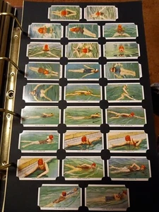 1931 Ogdens Schwimmen Tauchen und Lebensrettung, kompletter Satz mit 50 Zigarettenkarten LESEN - Bild 1 von 5