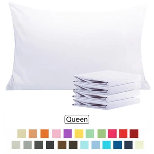 Microfiber Pillowcases Set of 4PCS Soft Wrinkle Resistant Pillow Case Queen Size - Picture 1 of 81