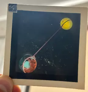 USSR GLASS SLIDE glass space planet earth sun soviet cosmonauts Vintage photo - Picture 1 of 4