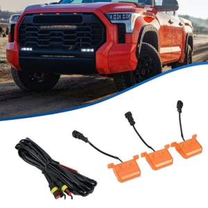 For Toyota for Tundra for TRD PRO 2022-25 3x Amber Grille Lights+Wiring Harness - Picture 1 of 5