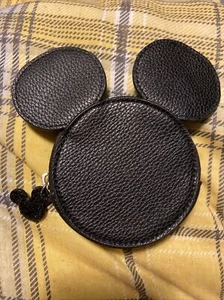 DISNEY MICKEY MINNIE MOUSE EARS COIN PURSE PRIMARK BLACK ZIP - Picture 1 of 3
