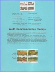 USA2 #2160-63 U/A SOUVENIR PAGE FDC BL4 International Youth Year Boy Scouts - Picture 1 of 1
