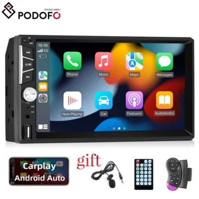 Doppel DIN Apple Carplay Android auto Autoradio FM USB Bluetooth 7" Touch Screen - Bild 1 von 4