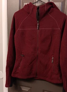 Smartwool Hudson Trail Fleece Red Full Zip Recycled Wool Hiking Jacket - Picture 1 of 3