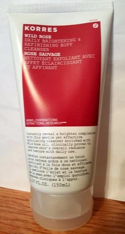 Korres Wild Rose Daily Brightening & Refinishing Buff Cleanser Full Size NEW! - Image 1 of 1