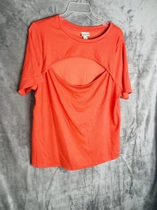 Ava & Viv Women's Plus T-shirt Short Sleeve Shirt Size 2X. Orange, - Picture 1 of 5