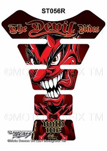 Red Devil Demon Lucifer Motorcycle Tank Pad Tankpad Motografix 3D Gel Protector - Picture 1 of 1