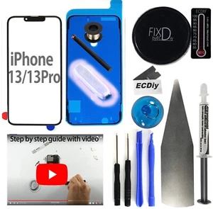Für Apple iPhone 13/13 Pro Bildschirm vorne außen Glas nur Ersatz-Kit mit Anleitung - Bild 1 von 14