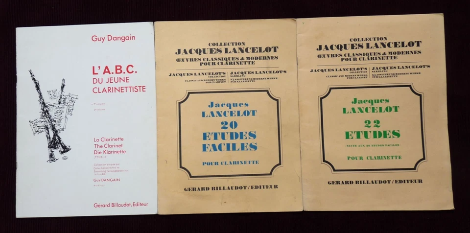 Lot de TROIS partitions pour clarinette - Gérard Billaudot éditeur - Photo 1/4