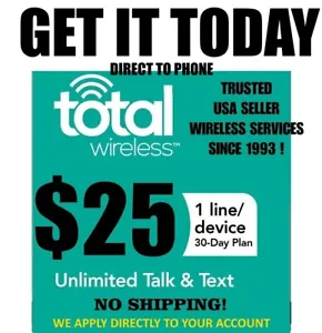 $25 TOTAL WIRELESS ✅ FAST- DIRECT PHONE ✅ GET IT TODAY! ✅ TRUSTED USA SELLER - Picture 1 of 2