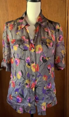 Blusa Flor SEDA TRANSPARENTE DONNA KARAN/DKNY VINTAGE PERO NUNCA USADA y CAMI-10 Foto 1 de 4