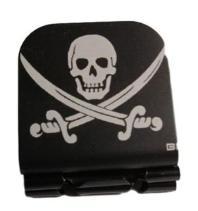 Pirate Jolly Roger Laser Etched Aluminum Hat Clip Brim-it - Picture 1 of 9