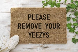 Alfombra de puerta de coco 70x40 cm por favor retira tu estilo Yeezy uso en interiores - Imagen 1 de 5